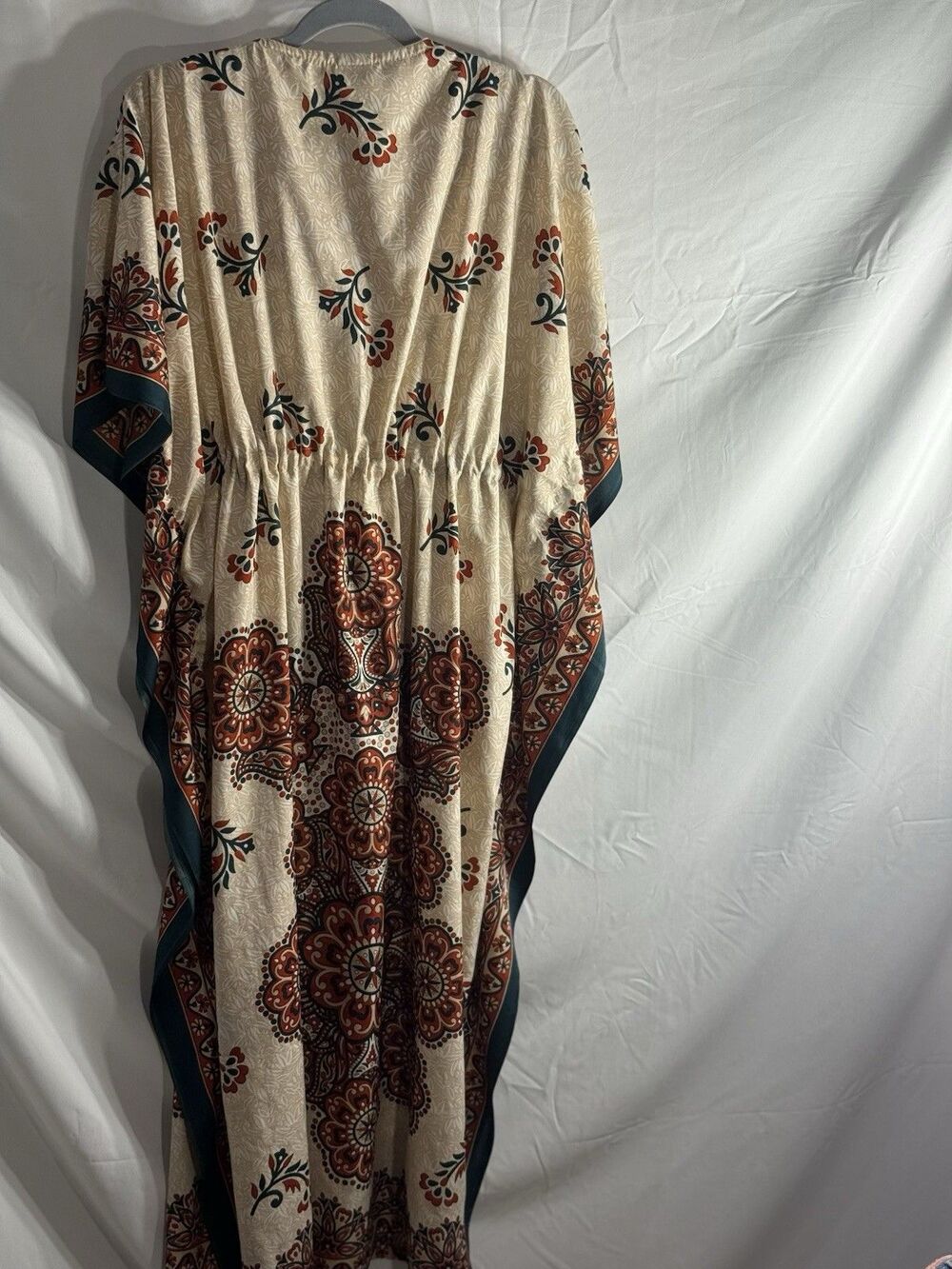 California Breeze Women’s Kaftan With Rhinestone/drawstring Empire Waist Sz OS